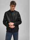 Jack & Jones Čierna kožená bunda Jack & Jones Warner