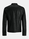 Jack & Jones Čierna kožená bunda Jack & Jones Warner