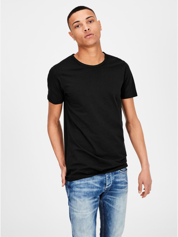 Jack & Jones Čierne základné tričko Jack & Jones Basic