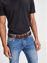Jack & Jones Tmavohnedý kožený pánsky opasok Jack & Jones Paul