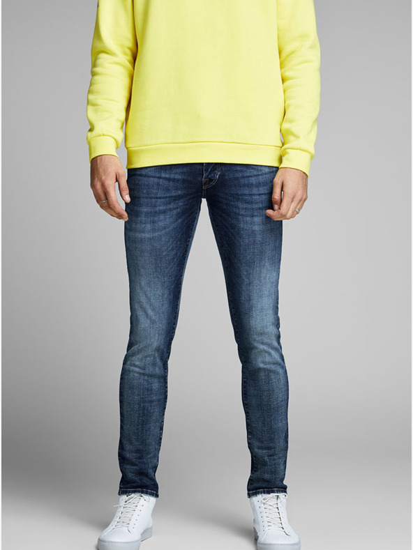Jack & Jones Modré pánske úzke džínsy Jack & Jones Glenn