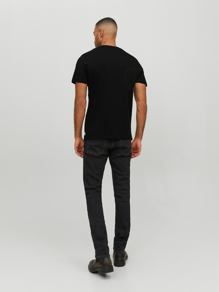 Jack & Jones Čierne pánske základné tričko Jack & Jones
