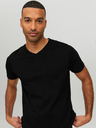 Jack & Jones Čierne pánske základné tričko Jack & Jones