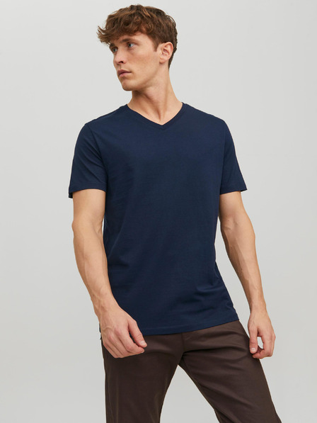 Jack & Jones Tmavomodré pánske základné tričko Jack & Jones Organic