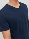 Jack & Jones Tmavomodré pánske základné tričko Jack & Jones Organic