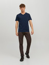 Jack & Jones Tmavomodré pánske základné tričko Jack & Jones Organic