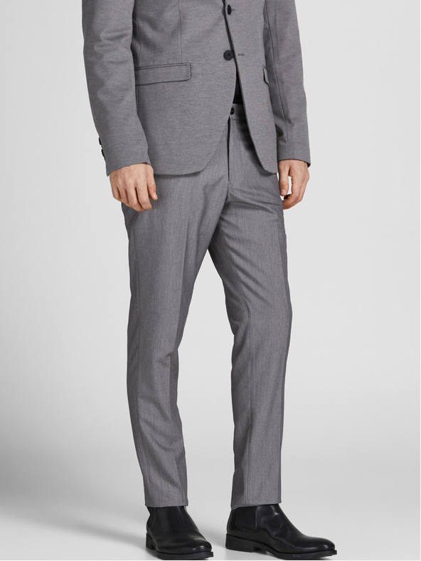 Jack & Jones Šedé pánske oblekové nohavice Jack & Jones Franco