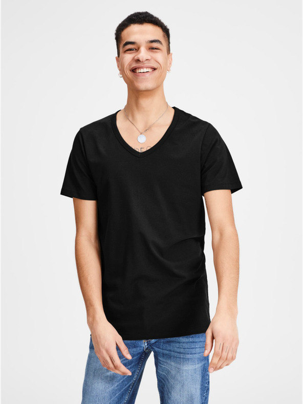 Jack & Jones Čierne základné tričko Jack & Jones Basic