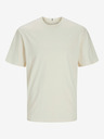 Jack & Jones Krémové pánske tričko Jack & Jones Frederiks JORFREDERIKSBERG