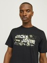 Jack & Jones Čierne pánske tričko Jack & Jones Outdoor