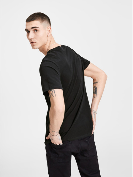 Jack & Jones Čierne tričko Jack & Jones s potlačou