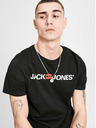 Jack & Jones Čierne tričko Jack & Jones s potlačou