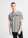 Jack & Jones Jack & Jones šedá pruhovaná polokošeľa s potlačou