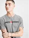 Jack & Jones Jack & Jones šedá pruhovaná polokošeľa s potlačou