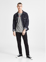 Jack & Jones Jack & Jones šedá pruhovaná polokošeľa s potlačou