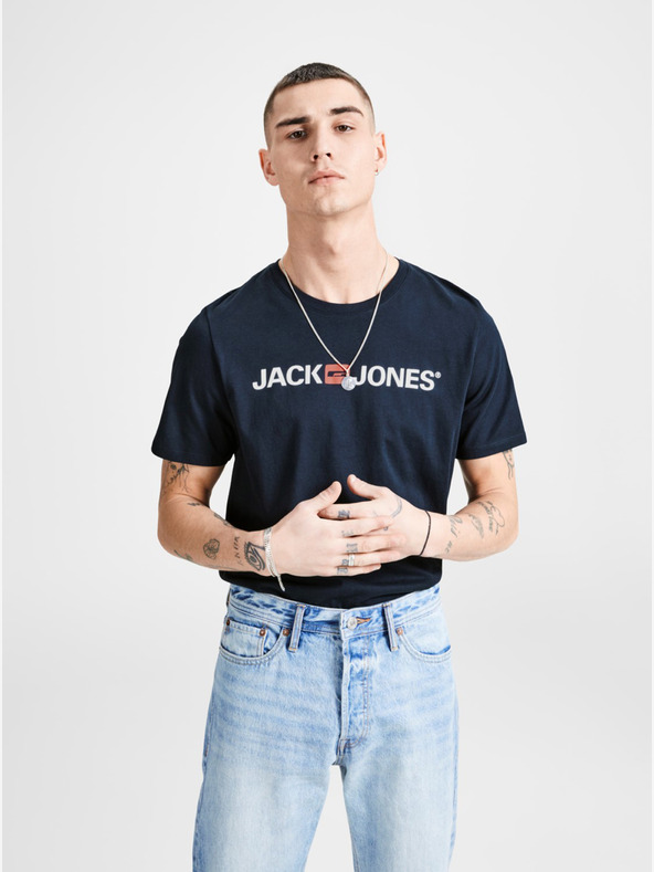 Jack & Jones Modré tričko Jack & Jones