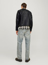 Jack & Jones Čierna pánska kožená bunda Jack & Jones Dylan