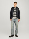 Jack & Jones Čierna pánska kožená bunda Jack & Jones Dylan