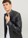 Jack & Jones Čierna pánska kožená bunda Jack & Jones Dylan