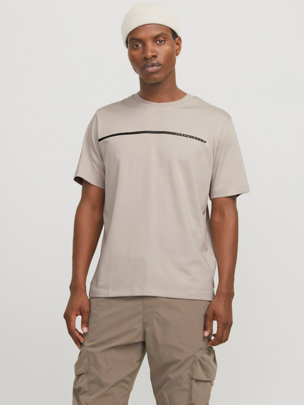 Jack & Jones Jack & Jones Fusion Béžové pánske tričko