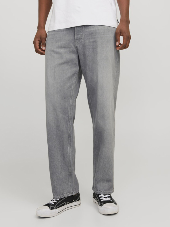 Jack & Jones Svetlošedé pánske voľné džínsy Jack & Jones Eddie