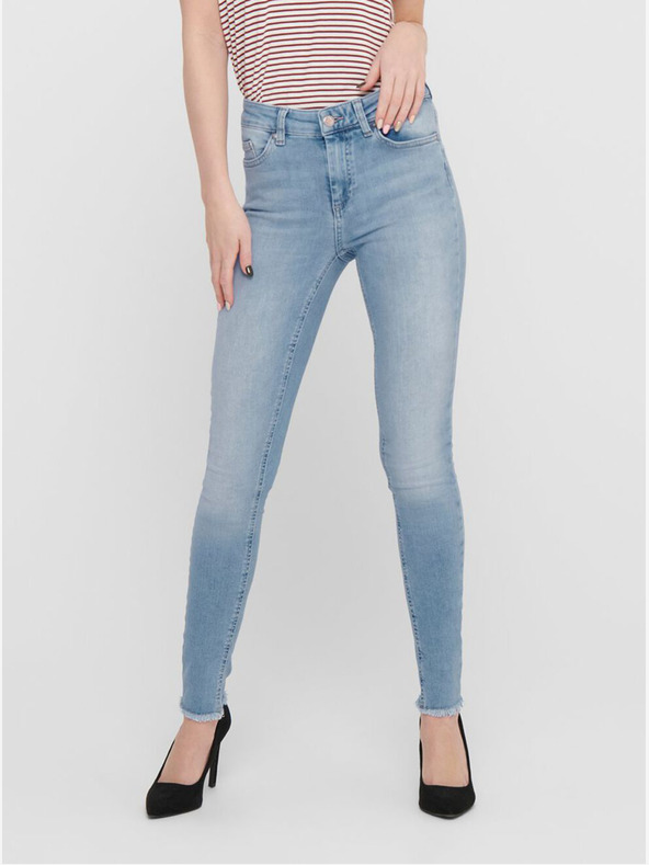 ONLY Modré skinny fit skrátené džínsy ONLY Blush