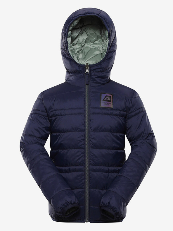 ALPINE PRO Khaki-modrá detská obojstranná zimná bunda ALPINE PRO EROMO