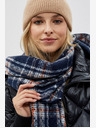Moodo Modrá dámska károvaná šatka Moodo