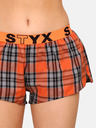 Styx Oranžové dámske kockované šortky na spanie Styx