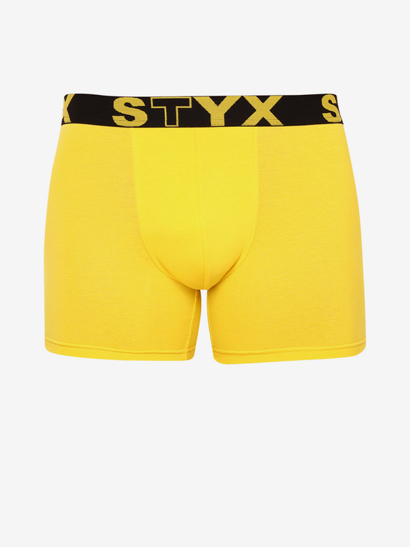 Styx Žlté pánske dlhé boxerky Styx