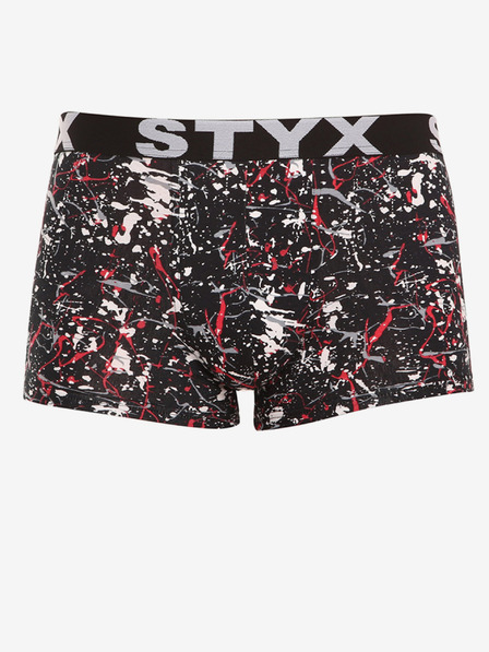 Styx Bielo-čierne pánske vzorované boxerky Styx Jáchym