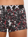 Styx Bielo-čierne pánske vzorované boxerky Styx Jáchym