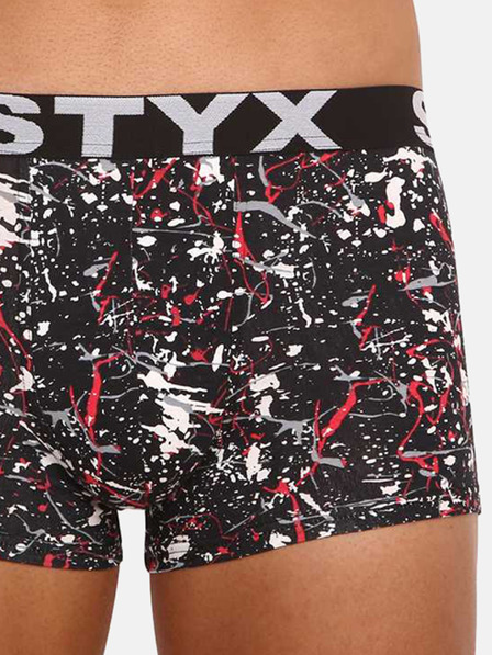 Styx Bielo-čierne pánske vzorované boxerky Styx Jáchym