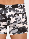 Styx Biele a sivé pánske army boxerky Styx long art maskáče