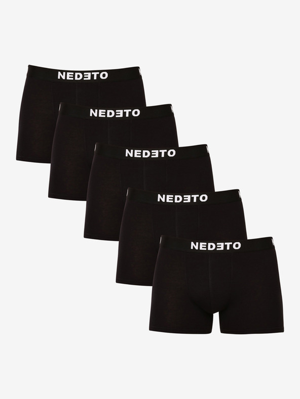 Nedeto Súprava piatich pánskych boxeriek v čiernej farbe Nedeto