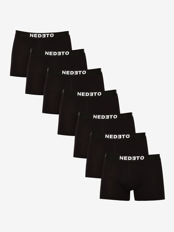 Nedeto Súprava siedmich pánskych boxeriek v čiernej farbe Nedeto