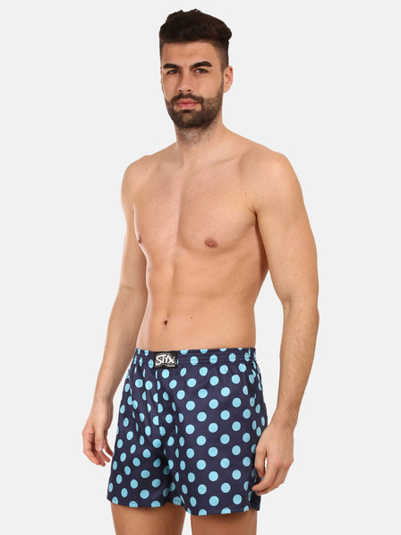 Styx Tmavomodré pánske šortky Styx premium art s bodkami