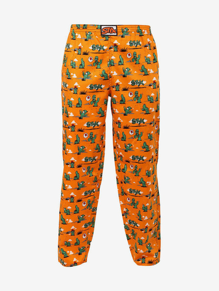 Styx Oranžové pánske vzorované pyžamo Styx Cactus