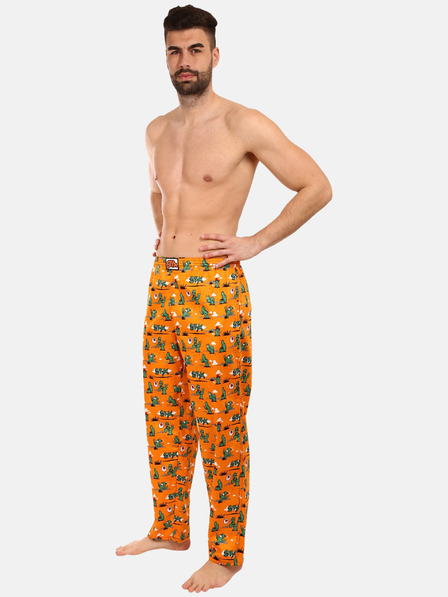 Styx Oranžové pánske vzorované pyžamo Styx Cactus