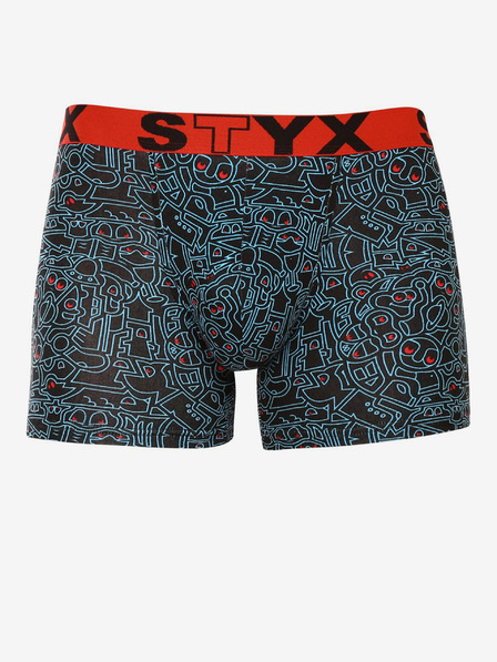 Styx Čierne pánske vzorované boxerky Styx