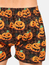 Styx Oranžovo-hnedé pánske šortky Styx s tekvicou na Halloween
