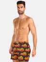 Styx Oranžovo-hnedé pánske šortky Styx s tekvicou na Halloween