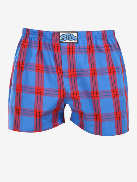 Styx Styx červené pánske kockované šortky