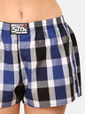 Styx Modro-biele dámske kárované šortky Styx