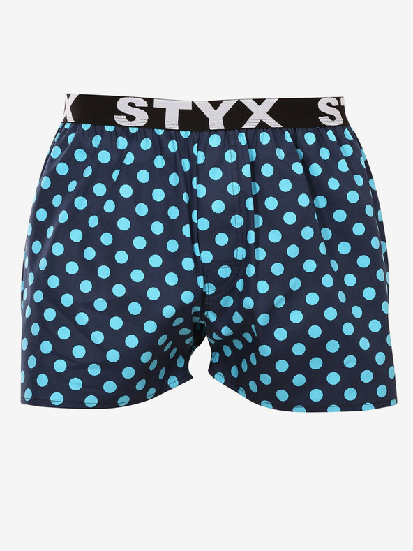 Styx Tyrkysové a modré pánske bodkované šortky Styx