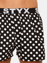 Styx Čierno-biele pánske bodkované šortky Styx Bodkované šortky