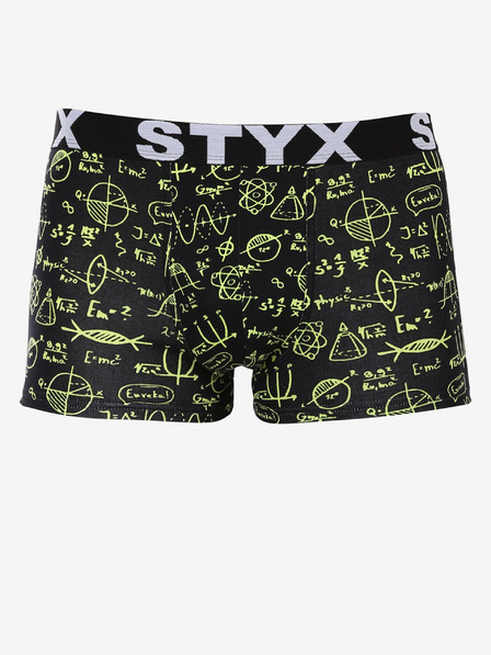 Styx Žlto-čierne pánske boxerky Styx Physics