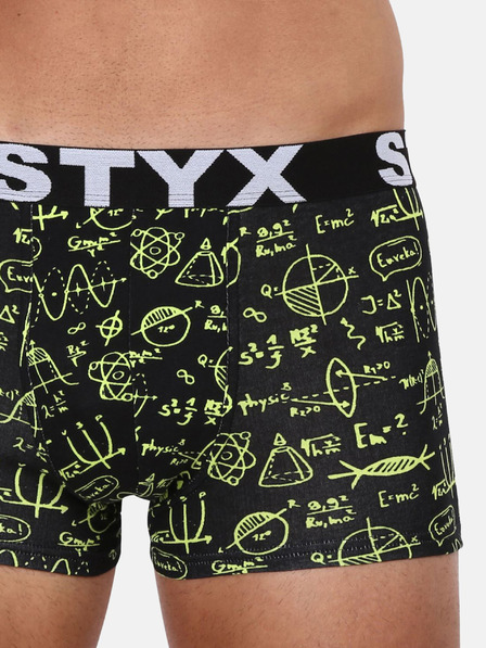 Styx Žlto-čierne pánske boxerky Styx Physics