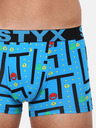 Styx Modré pánske vzorované boxerky Styx Game