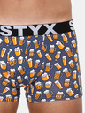 Styx Šedé pánske vzorované boxerky Styx Pivo
